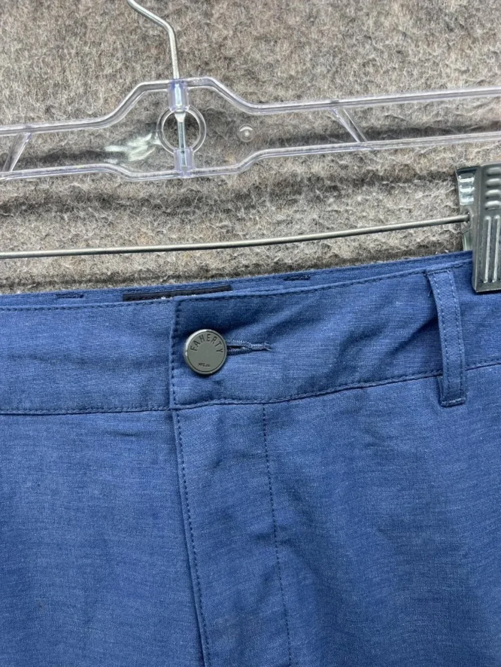 Faherty ALLDAY SHORTS Shorts Mens 34 Blue Knit Chino Stretch 9 Inseam Summer